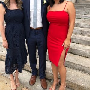 Express red dress with thigh slit size 10